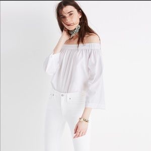 Madewell Off-The-Shoulder White Top